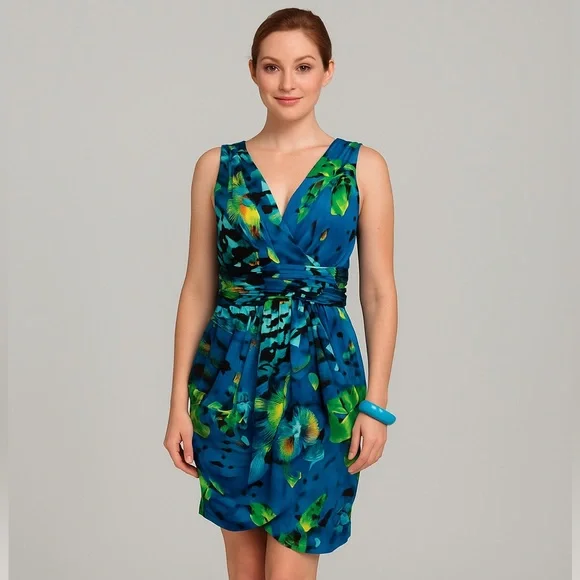 M60 | MISS SIXTY Y2K Vibrant Blue and Green Sleeveless Dress - Picture 1 of 9